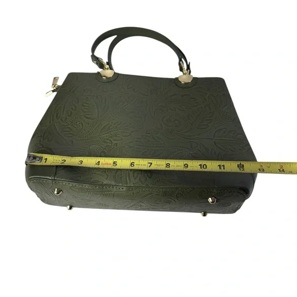 ZAGARA floral embossed Leather handbag ~ Made in Italy